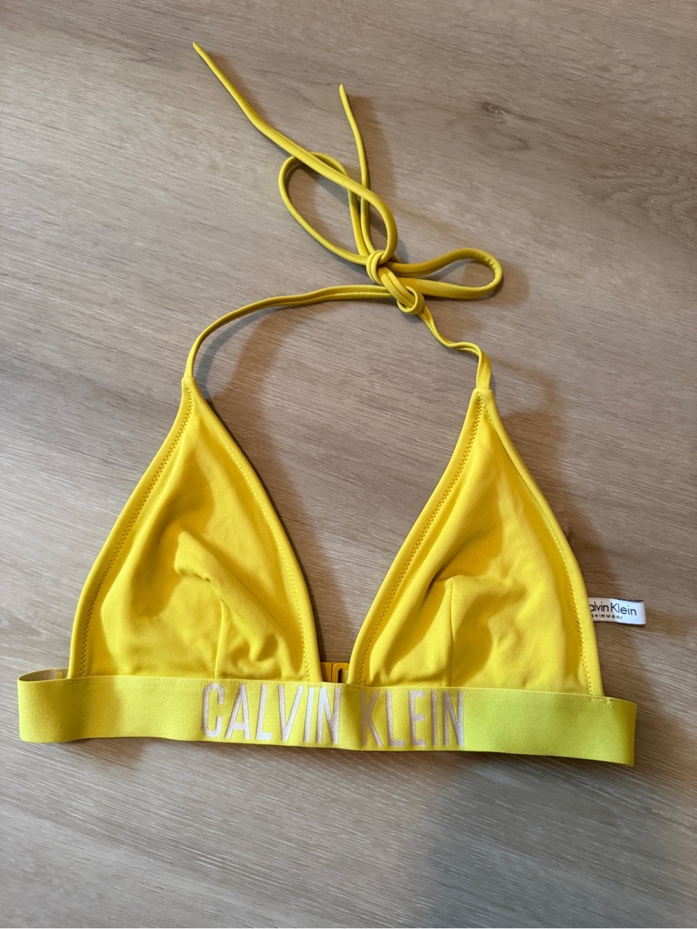 Calvin Klein Yellow Triangle Bikini Top | Size Small, Like New
